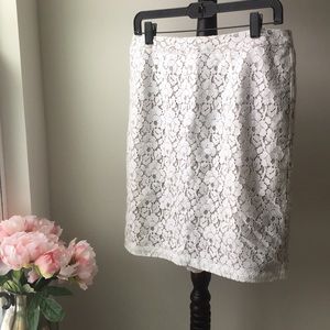 White floral pencil skirt